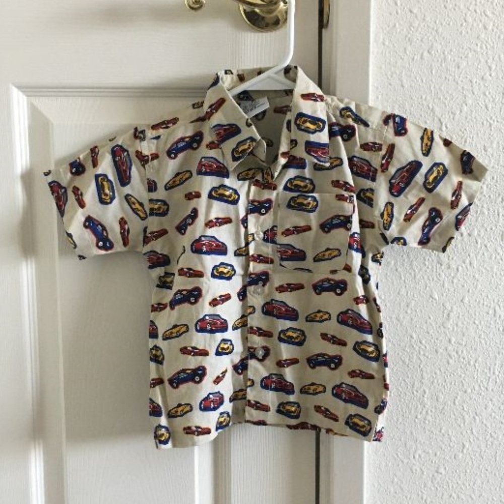 Car design button-down shirt